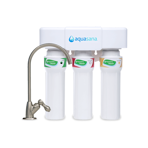 Aquasana AQ-5300+ Claryum® 3-Stage Max Flow Under Sink Water Filter in Brushed Nickel